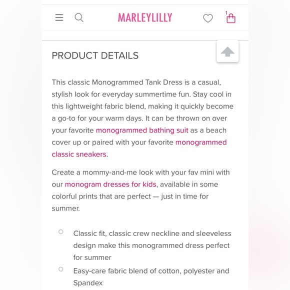 Marleylilly Monogrammed Summer Tank Dress w/ ‘D’ - Picture 6 of 7